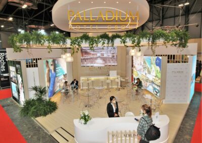 vista aérea de stand para Paladium en Fitur